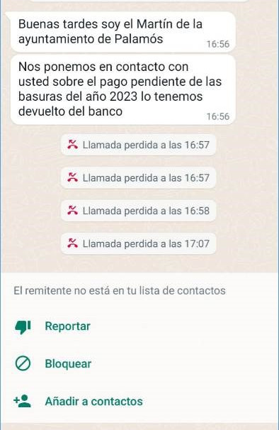 Ejemplo de estafa a través de Whatsapp - Ubilibet.com