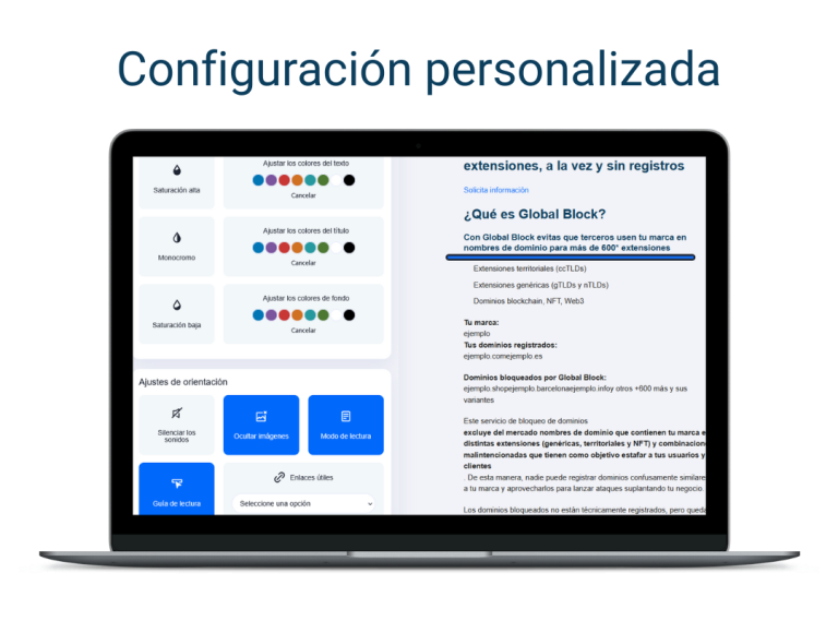 Configuración personalizada - Accesibilidad digital