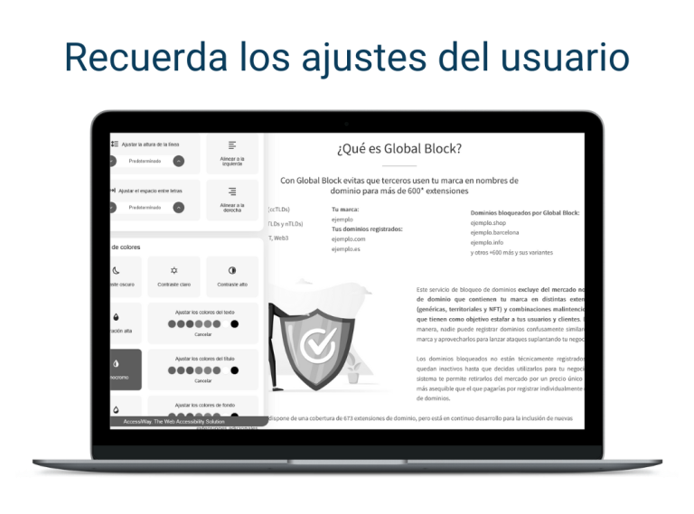 Recuerda los ajustes del usuario - Accesibilidad digital