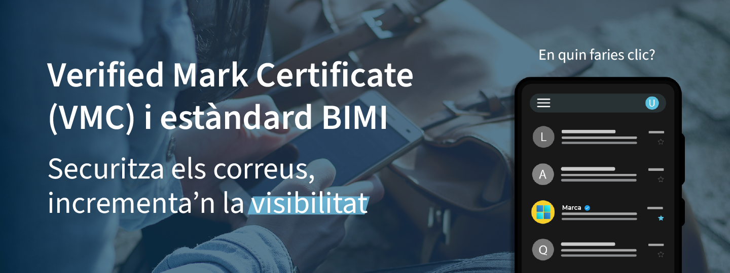 Certificat VMC i estàndard BIMI per verificar remitent de confiança